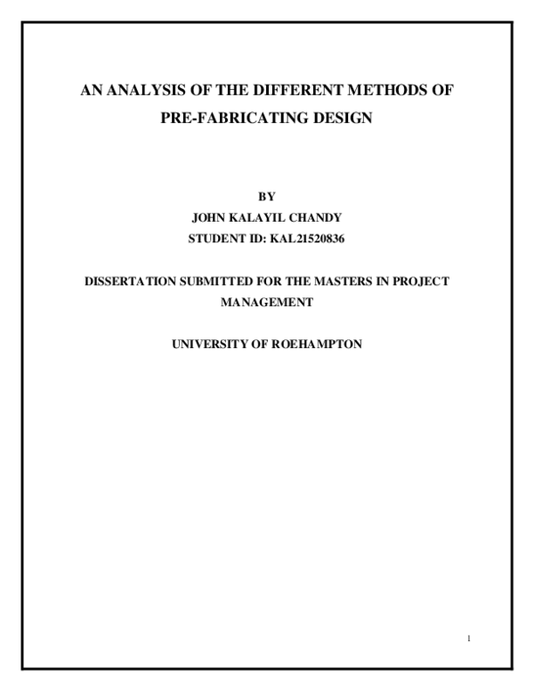 (PDF) AN ANALYSIS OF THE DIFFERENT METHODS OF PRE-FABRICATING DESIGN
