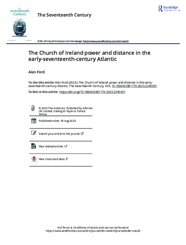 (PDF) The Church of Ireland power and distance in the early-seventeenth ...
