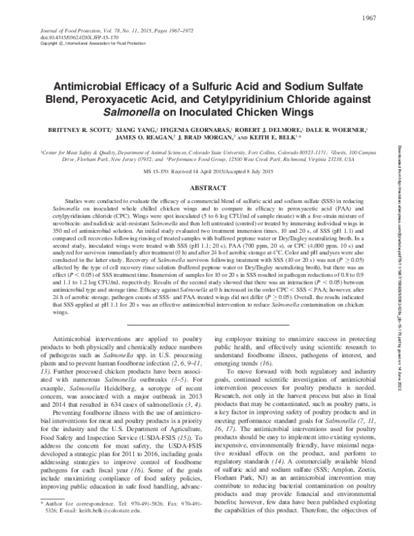 (PDF) Antimicrobial Efficacy of a Sulfuric Acid and Sodium Sulfate ...