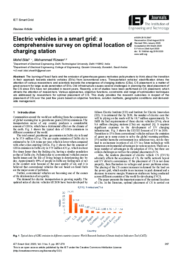 (PDF) Electric vehicles in a smart grid: a comprehensive survey on ...