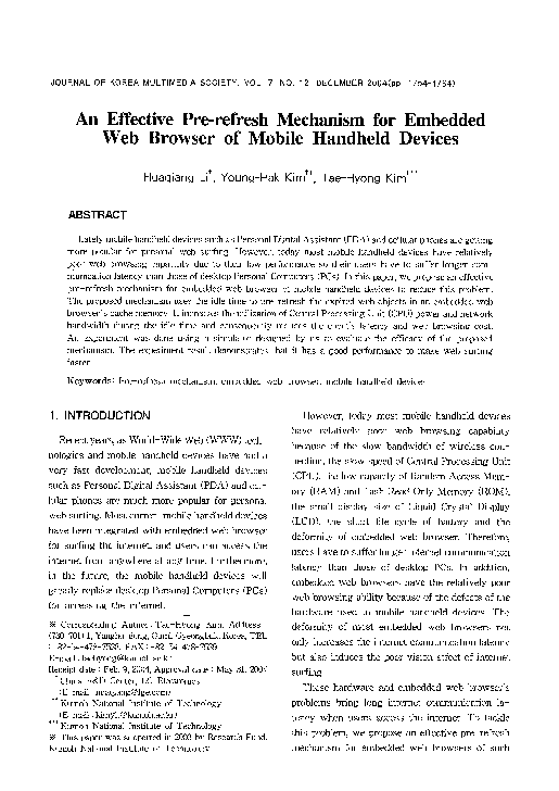  pdf an effective pre refresh mechanism for embedded web browser of