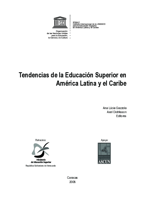 (PDF) Tendencias de la educación superior en América Latina y el Caribe