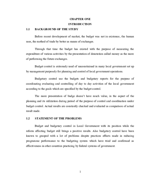(DOC) AN ASSESSMENT OF BUDGET AND BUDGETARY CONTROL IN LOCAL GOVERNMENT ...