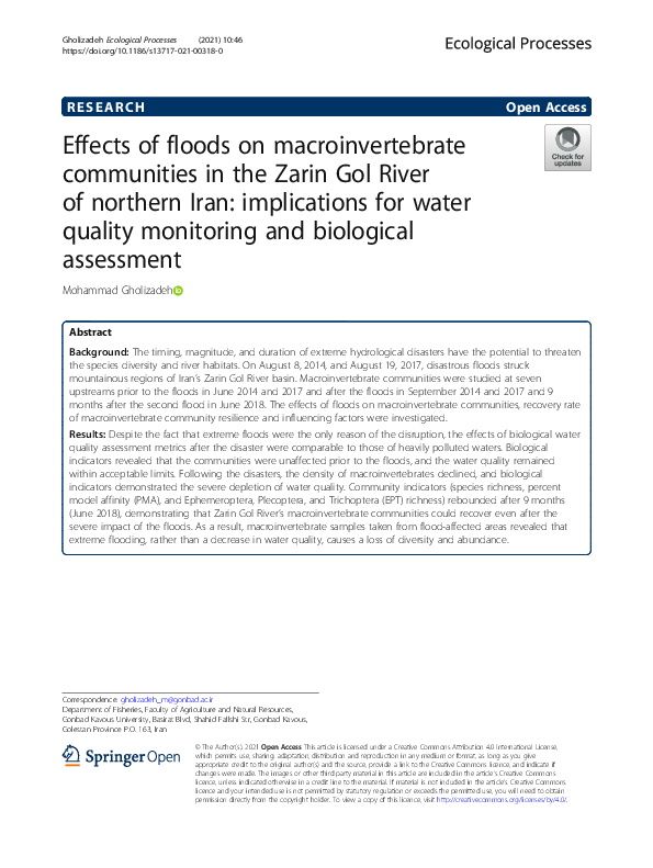 (PDF) Effects of floods on macroinvertebrate communities in the Zarin ...