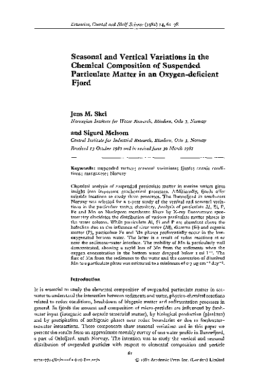 (PDF) Seasonal and vertical variations in the chemical composition of ...