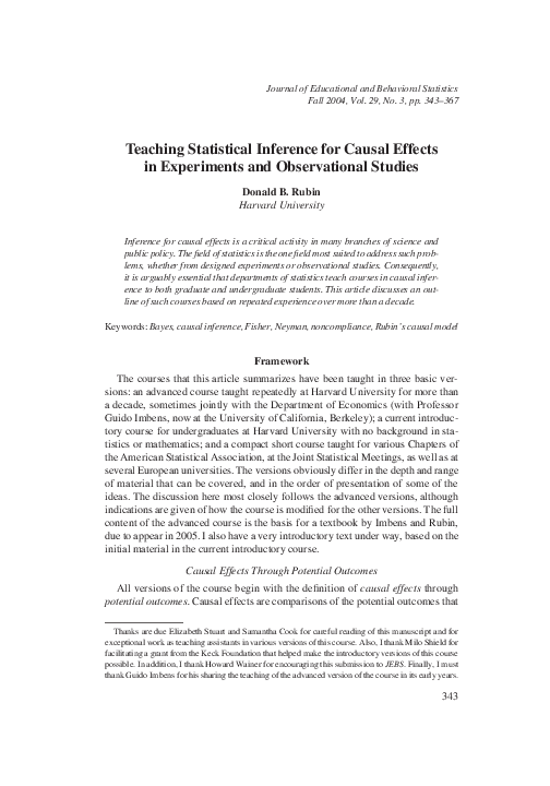 (PDF) Teaching Statistical Inference for Causal Effects in Experiments ...