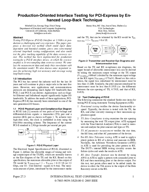 (PDF) Production-oriented interface testing for pci-express by enhanced ...