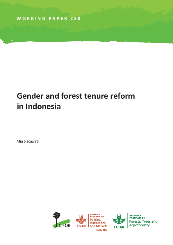(PDF) Gender and forest tenure reform in Indonesia