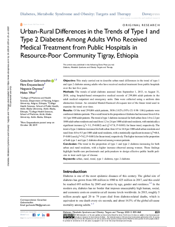 (PDF) Urban-Rural Differences in the Trends of Type 1 and Type 2 ...