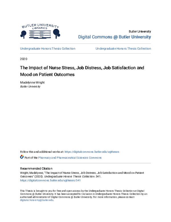 (PDF) The Impact of Nurse Stress, Job Distress, Job Satisfaction, and ...