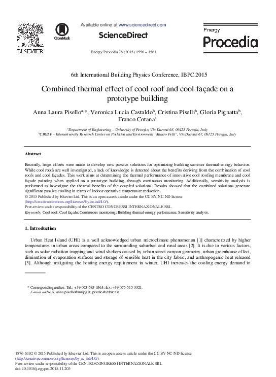 (PDF) Combined Thermal Effect of Cool Roof and Cool Façade on a ...