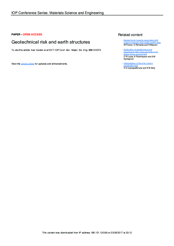 (PDF) Geotechnical risk and earth structures