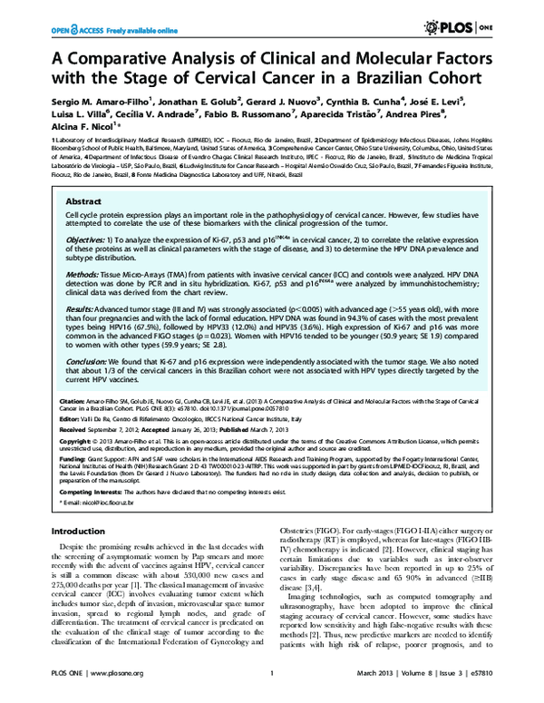 (PDF) A Comparative Analysis of Clinical and Molecular Factors with the ...