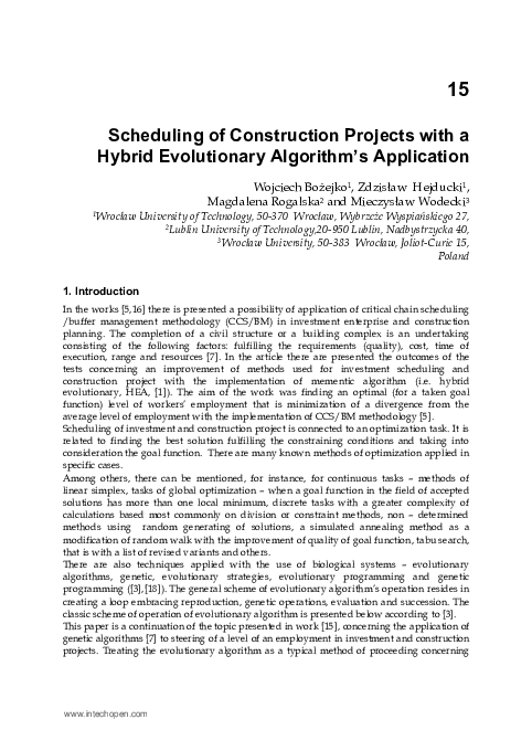 (PDF) Scheduling of Construction Projects with a Hybrid Evolutionary ...