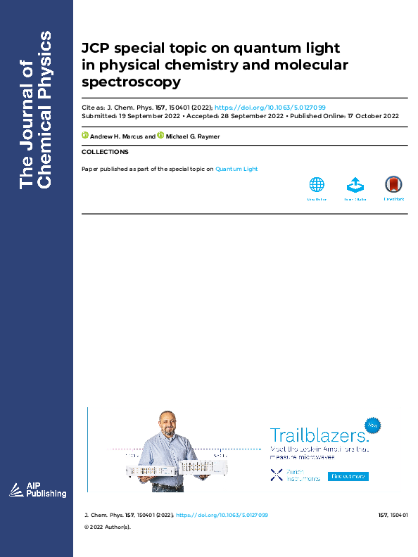 (PDF) JCP special topic on quantum light in physical chemistry and ...