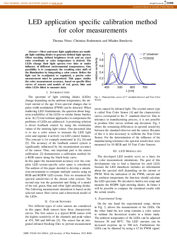 (PDF) LED application specific calibration method for color measurements