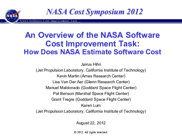 (PDF) An Overview of the NASA Software Cost Improvement Task: How Does ...