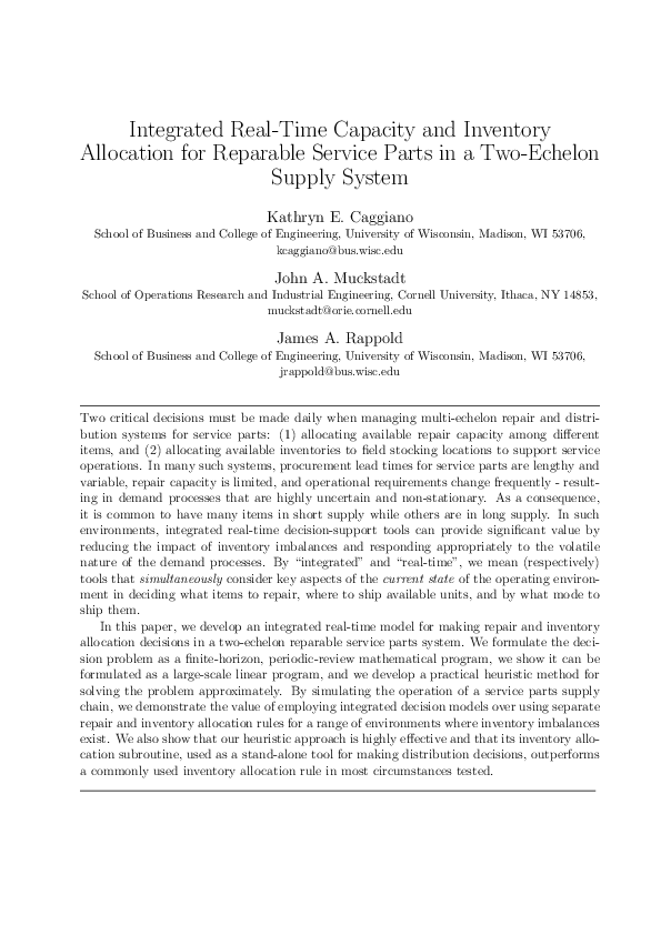 (PDF) Integrated Real-Time Capacity and Inventory Allocation for ...