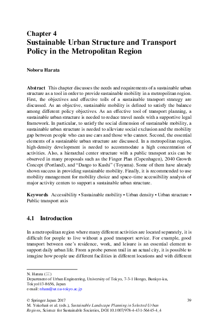 (PDF) Sustainable Urban Structure and Transport Policy in the ...