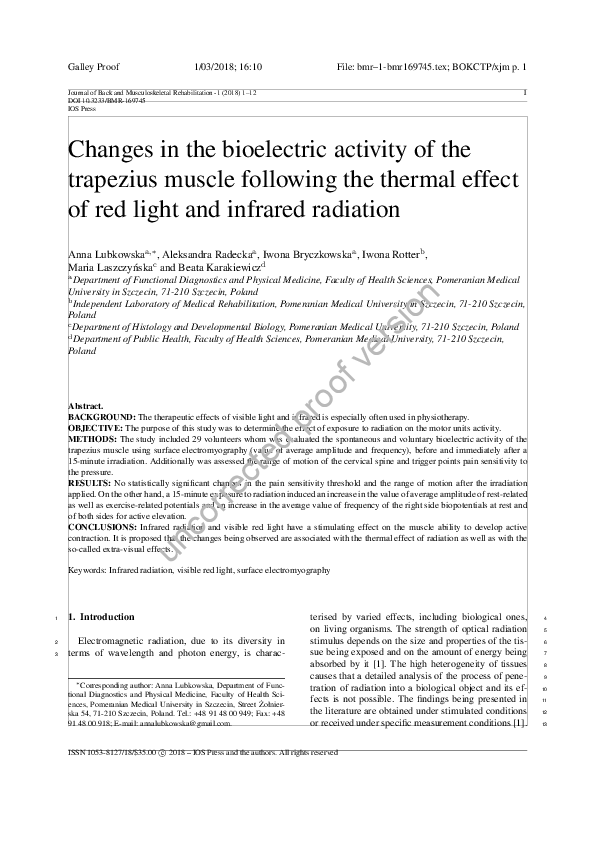 (PDF) Changes in the bioelectric activity of the trapezius muscle ...