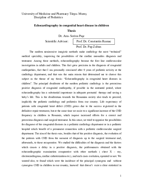 (PDF) Echocardiography in congenital heart disease in children