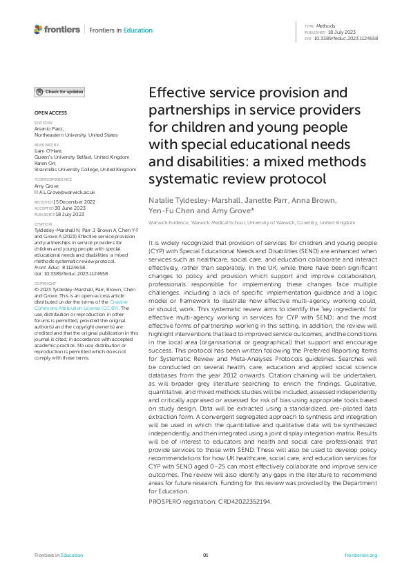 (PDF) Effective service provision and partnerships in service providers ...