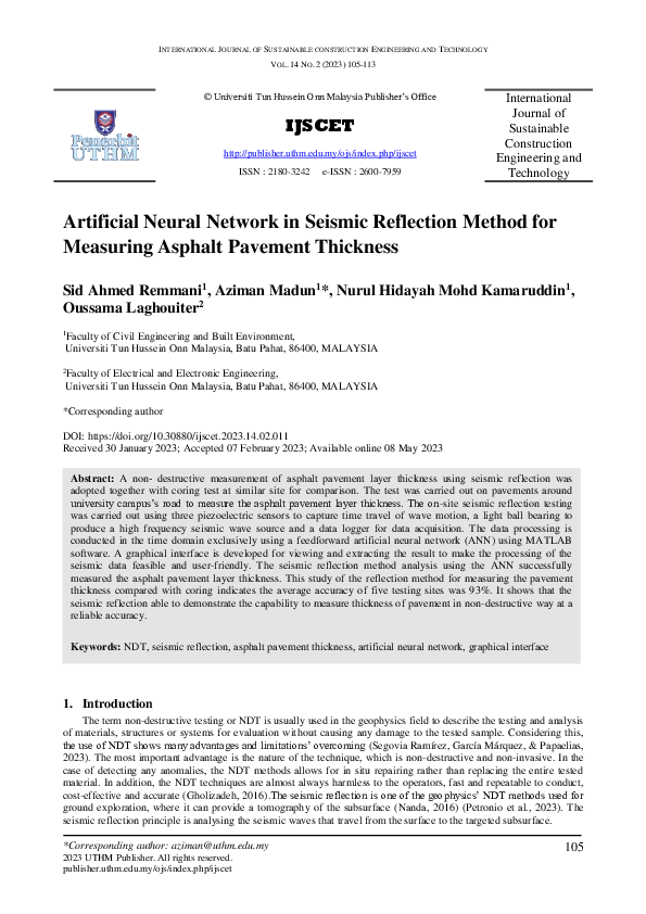 (PDF) Artificial Neural Network in Seismic Reflection Method for ...