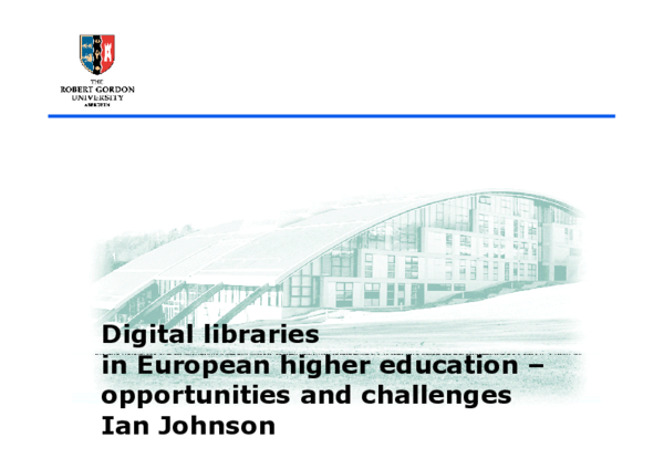 (PDF) Digital libraries in European higher education: opportunities and ...