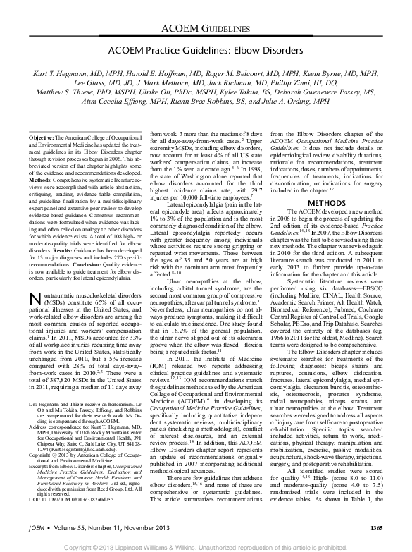 (PDF) ACOEM Practice Guidelines