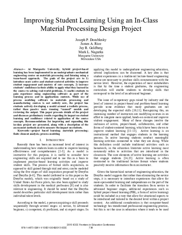 (PDF) Improving student learning using an in-class material processing ...