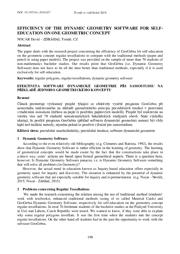 (PDF) Efficiency of the Dynamic Geometry Software for Self- Education ...