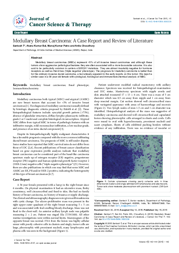 (PDF) Medullary Breast Carcinoma: A Case Report and Review of Literature