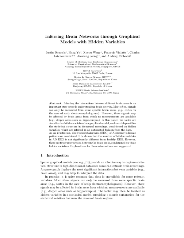 (PDF) Inferring brain networks through graphical models with hidden ...