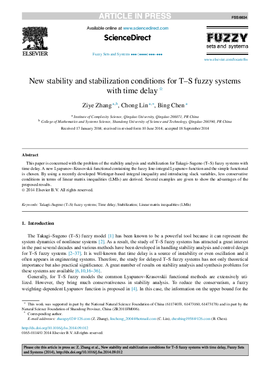 (PDF) New stability and stabilization conditions for systems with time ...