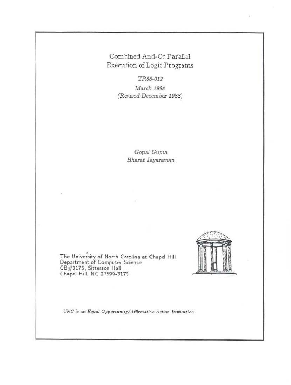 (PDF) A model for combined and-or parallel execution of logic programs