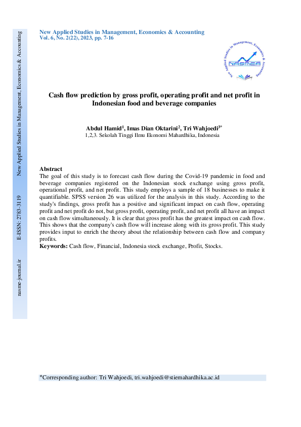 (PDF) Cash flow prediction by gross profit, operating profit and net ...