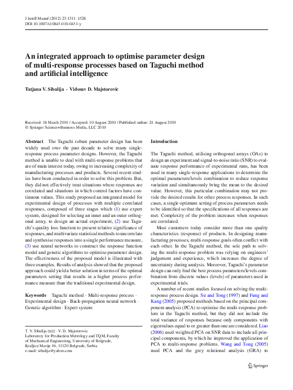 (PDF) An integrated approach to optimise parameter design of multi ...