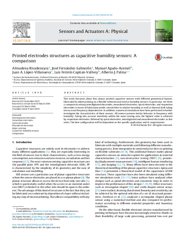 (PDF) Printed electrodes structures as capacitive humidity sensors: A ...