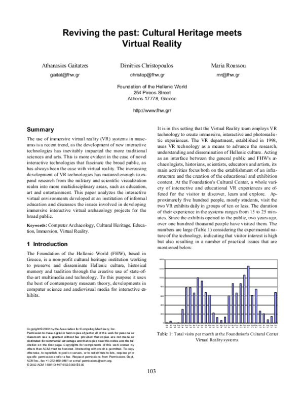 (PDF) Reviving the past