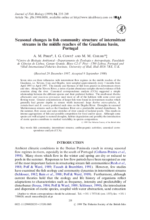 (PDF) Seasonal changes in fish community structure of intermittent ...