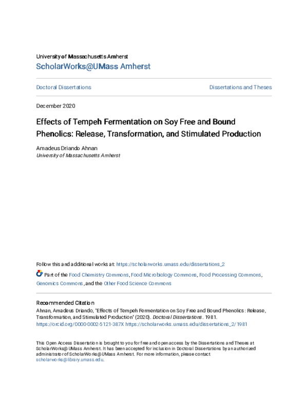 (PDF) Effects of Tempeh Fermentation on Soy Free and Bound Phenolics ...