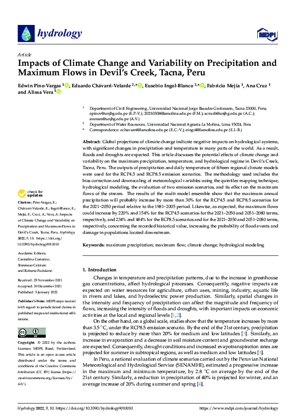 (PDF) Impacts of Climate Change and Variability on Precipitation and