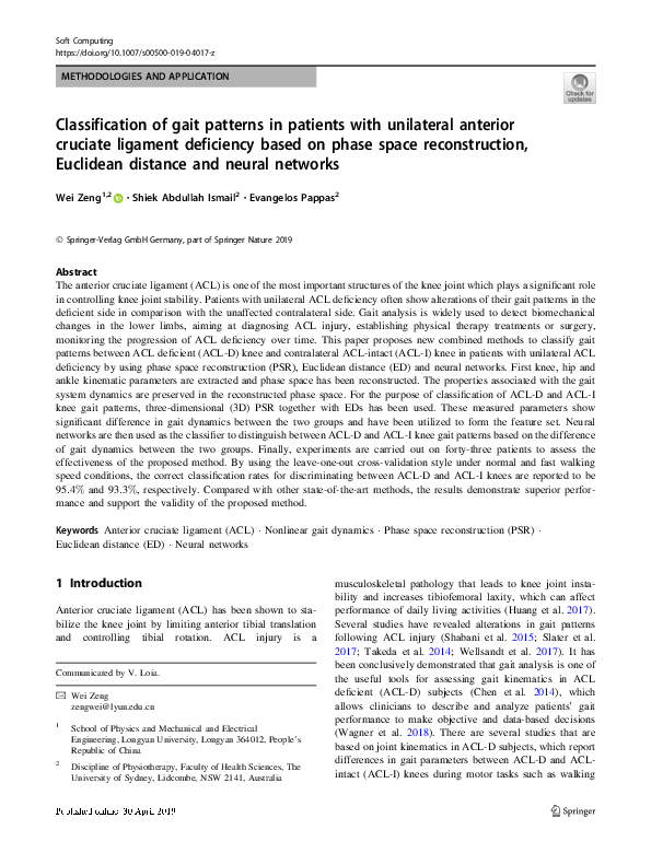 (PDF) Classification of gait patterns in patients with unilateral ...