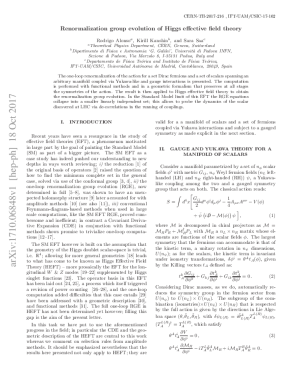 (PDF) Renormalization group evolution of Higgs effective field theory
