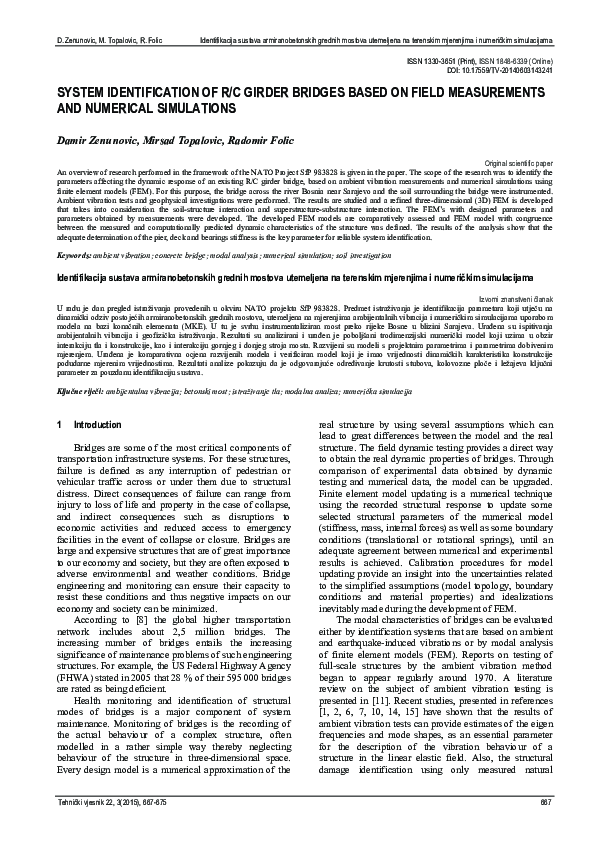 (PDF) System identification of R/C girder bridges based on field ...
