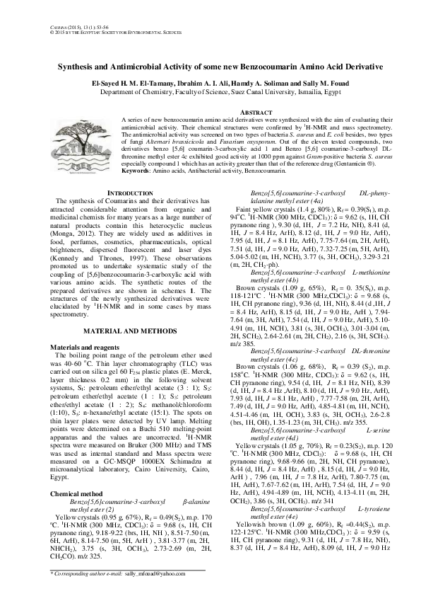 (PDF) Synthesis and Antimicrobial Activity of some new Benzocoumarin ...