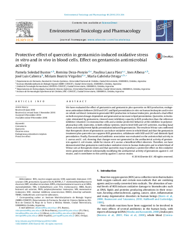 (PDF) Protective effect of quercetin in gentamicin-induced oxidative ...