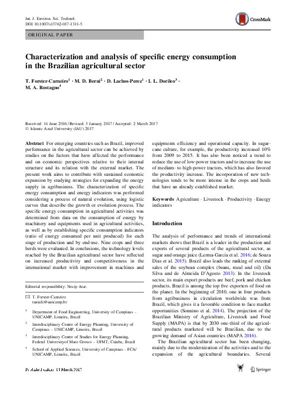 (PDF) Characterization and analysis of specific energy consumption in ...