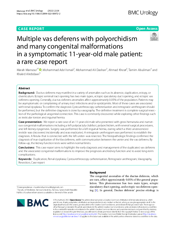 (PDF) Multiple vas deferens with polyorchidism and many congenital ...