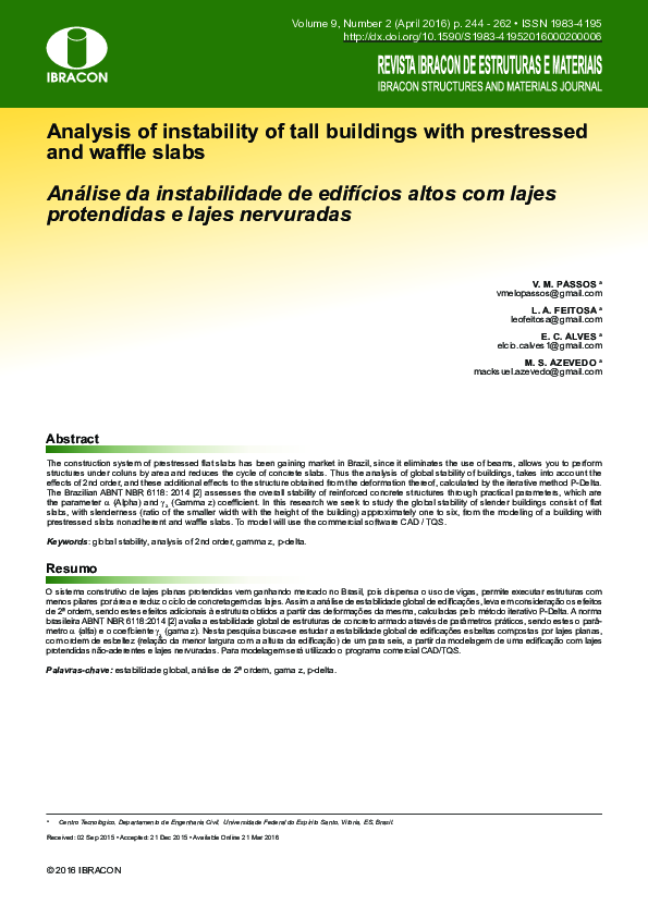 (PDF) Analysis of instability of tall buildings with prestressed and ...